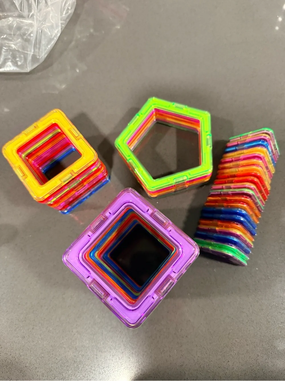 54-Piece Magnetic Building Tiles Set Colorful STEM Toy
